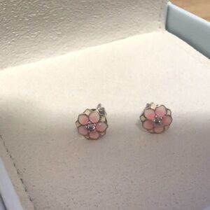 Pandora Pink Flower Stud Earrings